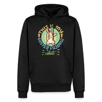 Das ist mein Osterpyjama Dabbing - Männer Premium Bio Hoodie - Schwarz - Vorne - Nico (187cm)