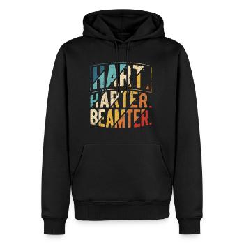 Hart Härter Beamter - Beamter Spruch Beamten - Männer Premium Bio Hoodie - Schwarz - Vorne - Nico (187cm)