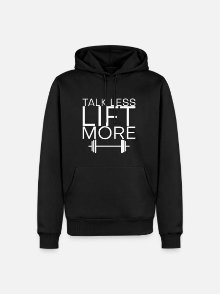 Parler moins soulever plus 4 - Sweat à capuche Premium bio Homme - noir