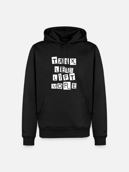 Parler moins soulever Plus 5 - Sweat à capuche Premium bio Homme - noir