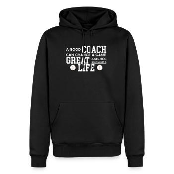 Cadeau de chemise d’entraîneur d’entraîneur de baseball disant - Sweat à capuche Premium bio Homme - noir - Devant - Nico (187cm)
