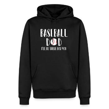 Baseball Papa Je serai là pour toi Chemise - Sweat à capuche Premium bio Homme - noir - Devant - Nico (187cm)