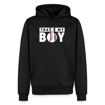 C’est mon cadeau de chemise de baseball pour garçon - Sweat à capuche Premium bio Homme - noir - Devant - Nico (187cm)