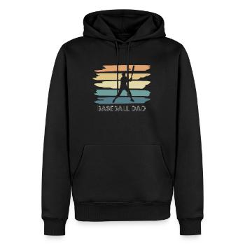Vintage Retro Baseball Dad Shirt Geschenk - Männer Premium Bio Hoodie - Schwarz - Vorne - Nico (187cm)