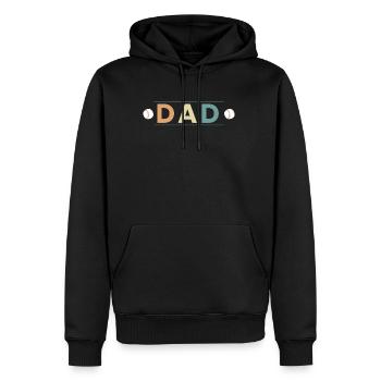 Cadeau de chemise de papa de baseball - Sweat à capuche Premium bio Homme - noir - Devant - Nico (187cm)