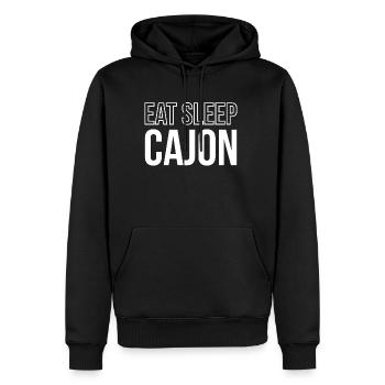 Manger Sleep Cajon Shirt Cadeau - Sweat à capuche Premium bio Homme - noir - Devant - Nico (187cm)