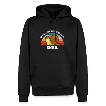Escargots Mon Animal Est Un Escargot - Sweat à capuche Premium bio Homme - noir - Devant - Nico (187cm)