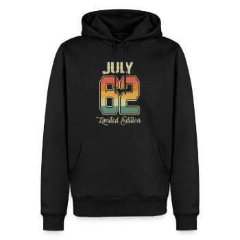 Vintage 60e anniversaire Juillet 1962 Athlètes - Sweat à capuche Premium bio Homme - noir - Devant - Nico (187cm)
