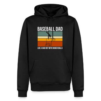 Baseball Dad Vintage Retro Geschenk Shirt - Männer Premium Bio Hoodie - Schwarz - Vorne - Nico (187cm)