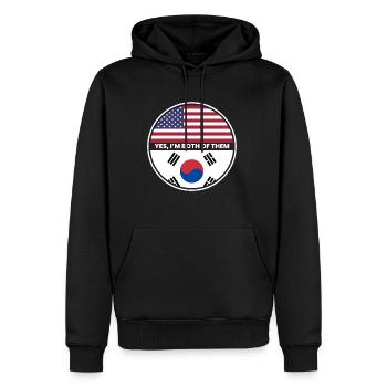 Oui, je suis tous les deux Japon États-Unis - Sweat à capuche Premium bio Homme - noir - Devant - Nico (187cm)