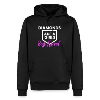 Diamonds Are A Girls Best Friend Shirt Geschenk - Männer Premium Bio Hoodie - Schwarz - Vorne - Nico (187cm)