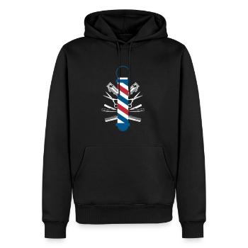 Barber Shirt Geschenk - Männer Premium Bio Hoodie - Schwarz - Vorne - Nico (187cm)