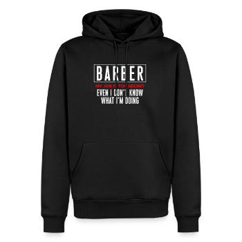 Baber Shirt Geschenk Bart Friseur - Männer Premium Bio Hoodie - Schwarz - Vorne - Nico (187cm)