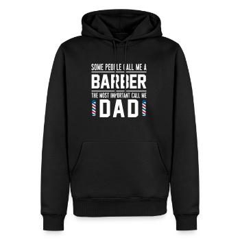 Certaines personnes m’appellent un barbier papa père papa - Sweat à capuche Premium bio Homme - noir - Devant - Nico (187cm)