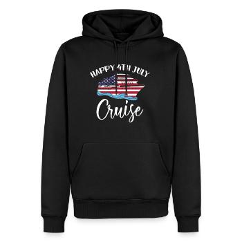 Happy 4th July Cruise Shirt Amerika USA Fahne - Männer Premium Bio Hoodie - Schwarz - Vorne - Nico (187cm)