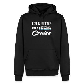 La vie est meilleure sur une chemise de croisière Kreuzfahrt - Sweat à capuche Premium bio Homme - noir - Devant - Nico (187cm)