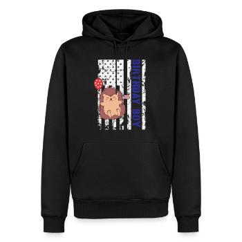 Hedgehog America 4 juillet Birthday Boy - Sweat à capuche Premium bio Homme - noir - Devant - Nico (187cm)