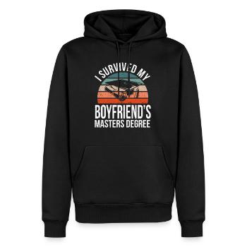 I Survived My Boyfriend's Master Degree Abschluss - Männer Premium Bio Hoodie - Schwarz - Vorne - Nico (187cm)
