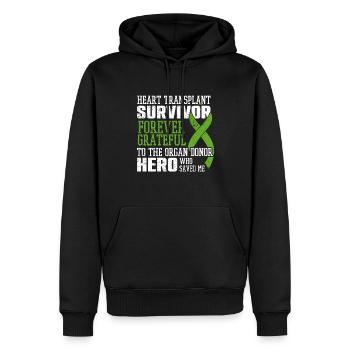 Herztransplantation Herz Operation Organspender - Männer Premium Bio Hoodie - Schwarz - Vorne - Nico (187cm)