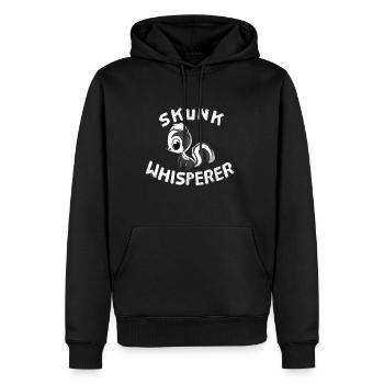 Drôle d’amoureux des animaux Skunk - Sweat à capuche Premium bio Homme - noir - Devant - Nico (187cm)