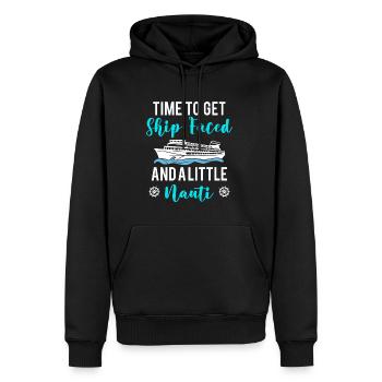 Il est temps de se faire face au navire et un peu nauti - Sweat à capuche Premium bio Homme - noir - Devant - Nico (187cm)