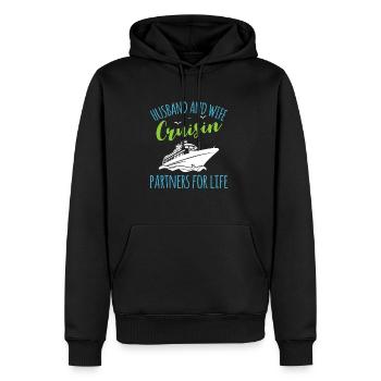 Mari & Femme Partenaires de Croisière Pour La Vie Chemise - Sweat à capuche Premium bio Homme - noir - Devant - Nico (187cm)