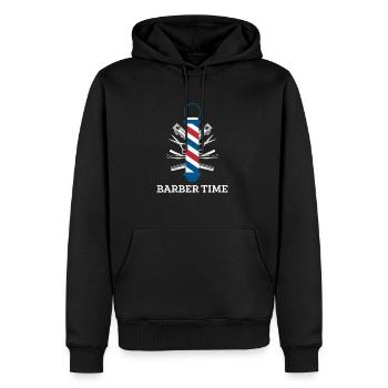 Barber Time Shirt Geschenk - Männer Premium Bio Hoodie - Schwarz - Vorne - Nico (187cm)