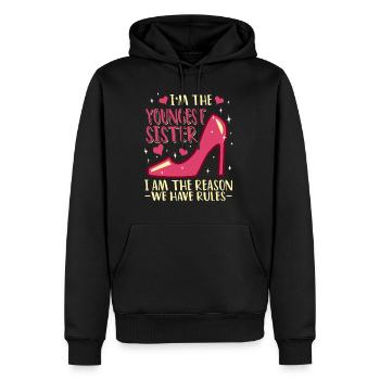 Petite sœur Dictons drôles Frères et sœurs - Sweat à capuche Premium bio Homme - noir - Devant - Nico (187cm)