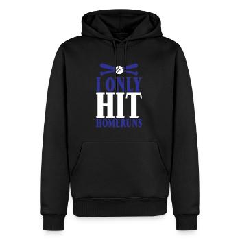 I Only Hit Homeruns 3 - Männer Premium Bio Hoodie - Schwarz - Vorne - Nico (187cm)