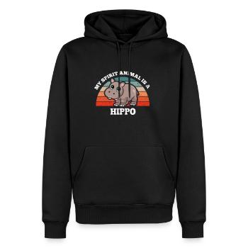 Nilpferd Flusspferd My Spirit Animal Is A Hippo - Männer Premium Bio Hoodie - Schwarz - Vorne - Nico (187cm)