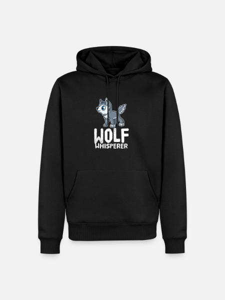 Funny Wolf Lover Wolf Whisperer - Men’s Premium Organic Hoodie - black