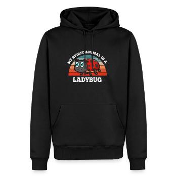 Coccinelle Insectes Mon animal spirituel est une coccinelle - Sweat à capuche Premium bio Homme - noir - Devant - Nico (187cm)