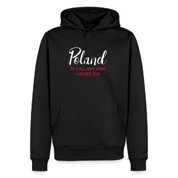 La Pologne appelle et je dois aller chemise - Sweat à capuche Premium bio Homme - noir - Devant - Nico (187cm)