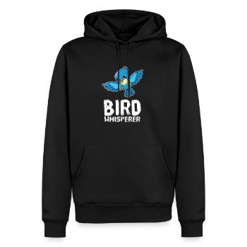 Oiseaux Chuchoteurs d’oiseaux Murmure d’oiseaux Amateurs d’oiseaux - Sweat à capuche Premium bio Homme - noir - Devant - Nico (187cm)