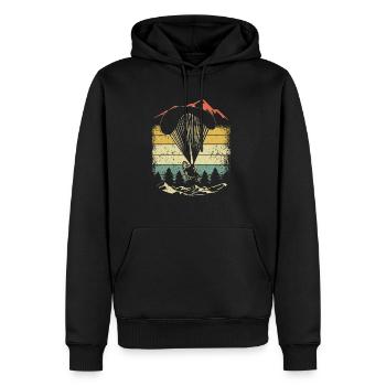 Retro Paragleieter Gleitschirm Fallschirm - Männer Premium Bio Hoodie - Schwarz - Vorne - Nico (187cm)