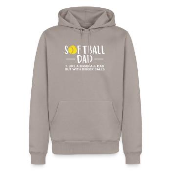 Softball Dad Definition Shirt Geschenk - Männer Premium Bio Hoodie - Taupe - Vorne - Nico (187cm)