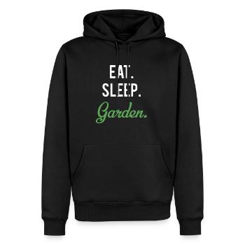 Eat Sleep Garden - Cadeau de chemise de fleuriste jardinier - Sweat à capuche Premium bio Homme - noir - Devant - Nico (187cm)