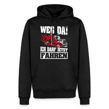 LKW Führerschein Bestanden Weg Da! Geschenk LKW-Fa - Männer Premium Bio Hoodie - Schwarz - Vorne - Nico (187cm)
