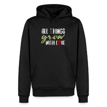 Toutes les choses grandissent avec amour Shirt Gardener - Sweat à capuche Premium bio Homme - noir - Devant - Nico (187cm)