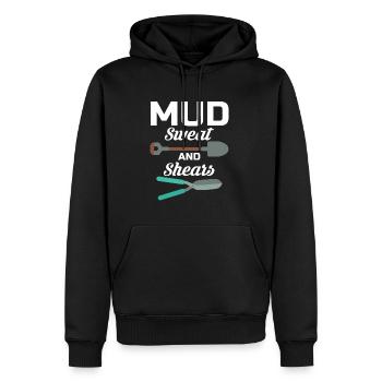 Mud Sweat And Shears Gardener Shirt Gift - Men’s Premium Organic Hoodie - black - Front - Nico (187cm)