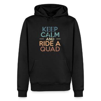 Restez calme et portez un cadeau de quad - Sweat à capuche Premium bio Homme - noir - Devant - Nico (187cm)