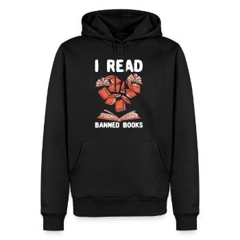I read banned Books 47 - Männer Premium Bio Hoodie - Schwarz - Vorne - Nico (187cm)