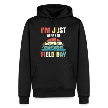 I'm Just Here For Field Day 34 - Men’s Premium Organic Hoodie - black - Front - Nico (187cm)