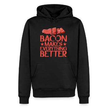 Bacon Makes Everything Better 13 - Men’s Premium Organic Hoodie - black - Front - Nico (187cm)