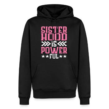 Sisterhood is Powerful 18 - Männer Premium Bio Hoodie - Schwarz - Vorne - Nico (187cm)