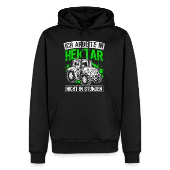 Hektar Arbeit Traktor Landwirt Landwirtschaft Agra - Männer Premium Bio Hoodie - Schwarz - Vorne - Nico (187cm)