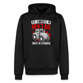 Hektar Arbeit Traktor Landwirt Landwirtschaft Agra - Männer Premium Bio Hoodie - Schwarz - Vorne - Nico (187cm)