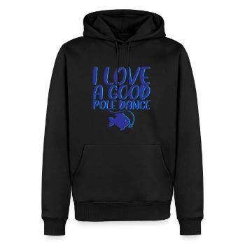 J’adore une bonne pole dance 3 - Sweat à capuche Premium bio Homme - noir - Devant - Nico (187cm)