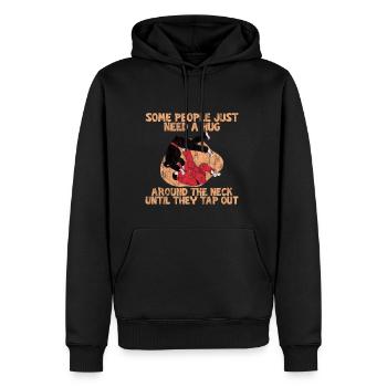 Some People Just Need A Hug Around The Neck 2 - Männer Premium Bio Hoodie - Schwarz - Vorne - Nico (187cm)