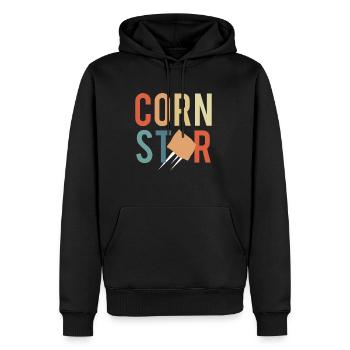 Corn Star Shirt Cadeau Cornhole - Sweat à capuche Premium bio Homme - noir - Devant - Nico (187cm)
